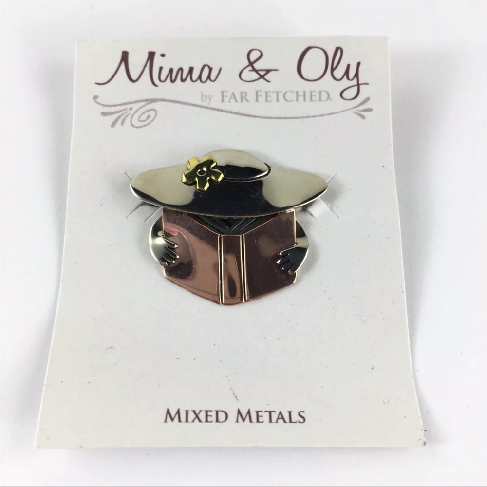 Book lady/librarian mixed metals pin